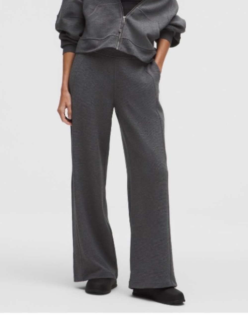lululemon athletica Waffle Mid- Rise Wide-Leg Pant in Charcoal Size Small